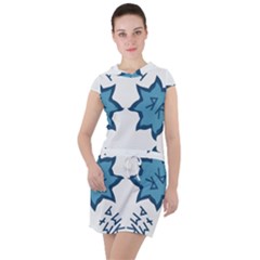 Abstract Pattern Geometric Backgrounds   Drawstring Hooded Dress by Eskimos