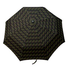 Fern Pattern 2 Black Folding Umbrellas by violetheavensky