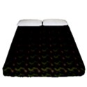 Fern Pattern 2 Black Fitted Sheet (Queen Size) View1