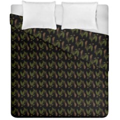 Fern Pattern 2 Black Duvet Cover Double Side (california King Size) by violetheavensky