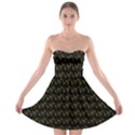 Fern Pattern 2 Black Strapless Bra Top Dress View1