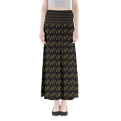 Fern Pattern 2 Black Full Length Maxi Skirt by violetheavensky