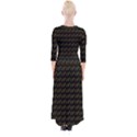 Fern Pattern 2 Black Quarter Sleeve Wrap Maxi Dress View2