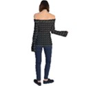 Fern Pattern 2 Black Off Shoulder Long Sleeve Top View2