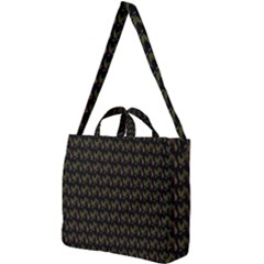 Fern Pattern 2 Black Square Shoulder Tote Bag by violetheavensky