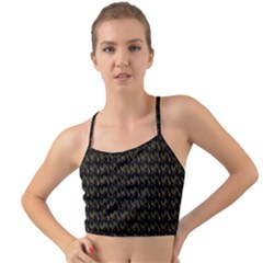 Fern Pattern 2 Black Mini Tank Bikini Top by violetheavensky