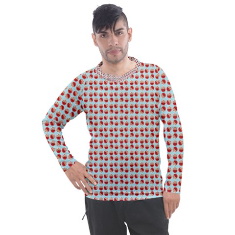 Kawaii Jam Pattern Aqua Men s Pique Long Sleeve Tee by violetheavensky