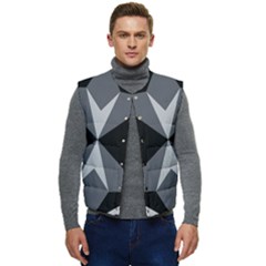 Abstract Pattern Geometric Backgrounds   Men s Short Button Up Puffer Vest	 by Eskimos