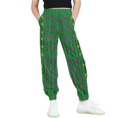 Forest Tulips Groowing To Reach The Divine Sky Pop-culture Kids  Elastic Waist Pants by pepitasart