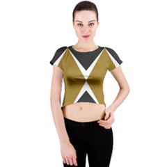 Abstract Pattern Geometric Backgrounds   Crew Neck Crop Top by Eskimos