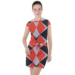 Abstract Pattern Geometric Backgrounds   Drawstring Hooded Dress by Eskimos