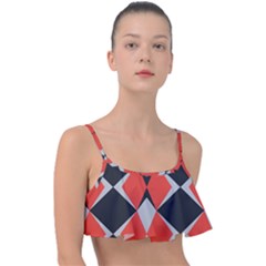 Abstract Pattern Geometric Backgrounds   Frill Bikini Top by Eskimos