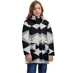 Abstract Pattern Geometric Backgrounds   Kid s Hooded Longline Puffer Jacket by Eskimos