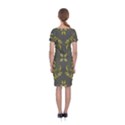 Folk flowers print Floral pattern Ethnic art Classic Short Sleeve Midi Dress View2