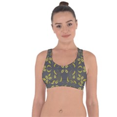 Folk Flowers Print Floral Pattern Ethnic Art Cross String Back Sports Bra by Eskimos