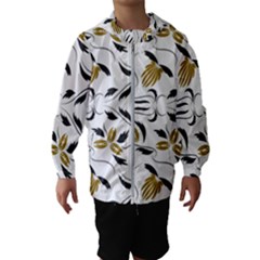 Folk Flowers Print Floral Pattern Ethnic Art Kids  Hooded Windbreaker by Eskimos