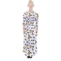 Folk flowers print Floral pattern Ethnic art Quarter Sleeve Wrap Maxi Dress View2