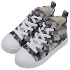 Gray Circles Of Light Kids  Mid-top Canvas Sneakers by DimitriosArt