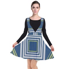 Abstract Pattern Geometric Backgrounds   Plunge Pinafore Dress by Eskimos