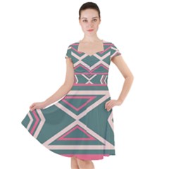 Abstract Pattern Geometric Backgrounds   Cap Sleeve Midi Dress by Eskimos