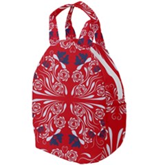 Floral Folk Damask Pattern Fantasy Flowers  Travel Backpacks by Eskimos