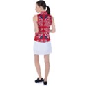 Floral folk damask pattern Fantasy flowers  Women s Sleeveless Polo Tee View2