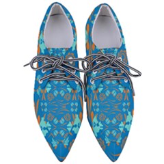 Floral Folk Damask Pattern Fantasy Flowers  Pointed Oxford Shoes by Eskimos