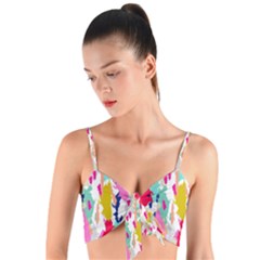 Acryl Paint Woven Tie Front Bralet by CoshaArt