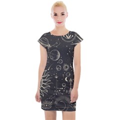 Mystic Patterns Cap Sleeve Bodycon Dress by CoshaArt