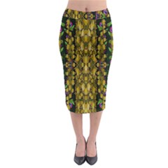 Fanciful Fantasy Flower Forest Midi Pencil Skirt by pepitasart