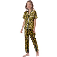 Fanciful Fantasy Flower Forest Kids  Satin Short Sleeve Pajamas Set by pepitasart