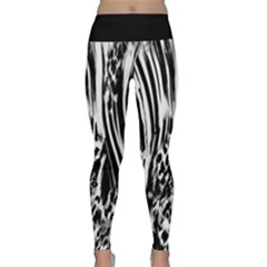 Zebra Leopard Black 7000 Lightweight Velour Classic Yoga Leggings by MickiRedd