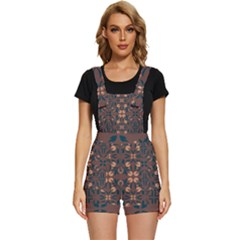 Floral Folk Damask Pattern  Short Overalls by Eskimos