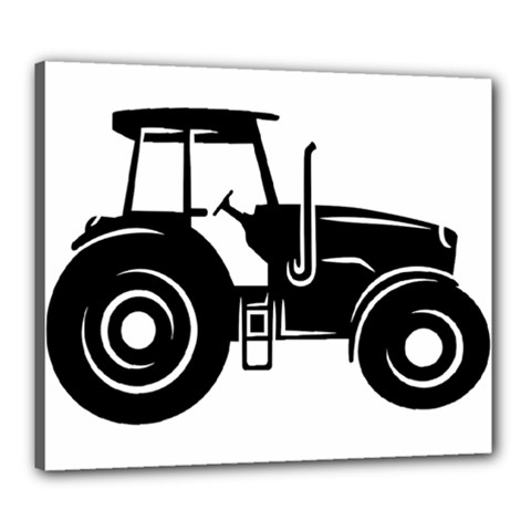 Black-farm-tractor-cut Canvas 24  X 20  (stretched) by DinzDas