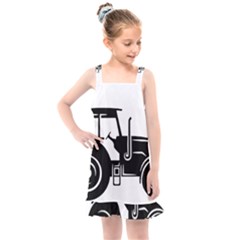 Black-farm-tractor-cut Kids  Overall Dress by DinzDas