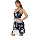 Black-farm-tractor-cut V-Neck Pocket Summer Dress  View3