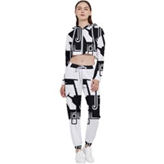 Black-farm-tractor-cut Cropped Zip Up Lounge Set by DinzDas