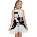 Black-farm-tractor-cut Kids  Halter Collar Waist Tie Chiffon Dress View1