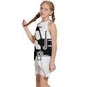 Black-farm-tractor-cut Kids  Halter Collar Waist Tie Chiffon Dress View2