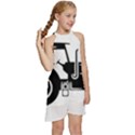 Black-farm-tractor-cut Kids  Halter Collar Waist Tie Chiffon Dress View3