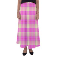 Pink Tartan 4 Flared Maxi Skirt by tartantotartanspink