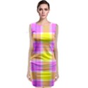 Pink Tartan-8 Sleeveless Velvet Midi Dress View1