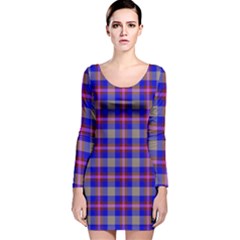 Tartan 2 Long Sleeve Velvet Bodycon Dress by tartantotartanspink