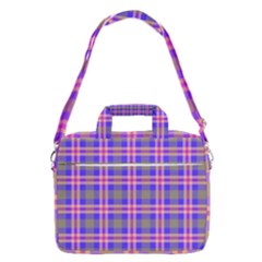 Tartan Purple Macbook Pro Shoulder Laptop Bag  by tartantotartanspink2