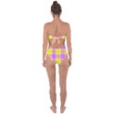 Pink Tartan-8 Tie Back One Piece Swimsuit View2