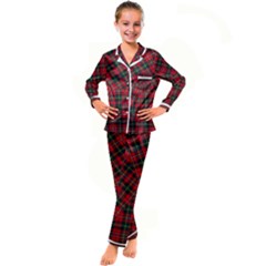 Boyd Modern Tartan Kid s Satin Long Sleeve Pajamas Set by tartantotartansred