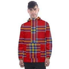 Tartan Pattern 40 Men s Front Pocket Pullover Windbreaker by tartantotartansreddesign