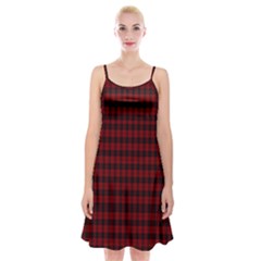 Tartan Red Spaghetti Strap Velvet Dress by tartantotartansallreddesigns