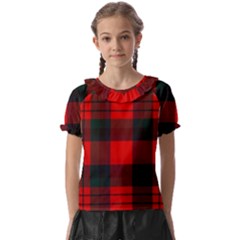 Macduff Modern Tartan 2 Kids  Frill Chiffon Blouse by tartantotartansallreddesigns