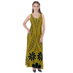 Folk Flowers Print Floral Pattern Ethnic Art Sleeveless Velour Maxi Dress by Eskimos